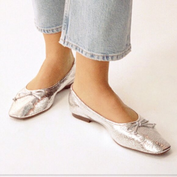 Schutz Arissa Metallic Ballet Flat - Size 6.5 - Picture 1 of 12